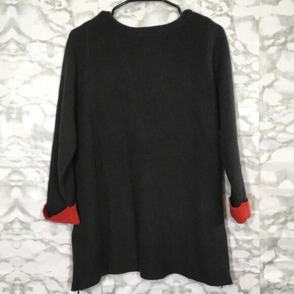 NANETTE LEPORE SOFT WOOL BLEND TUNIC SWEATER‎ WITH SIDE ZIPPER 3/4 SLEEVE LARGE - Picture 9 of 12